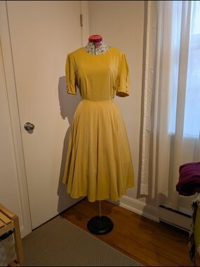 Voodoo Vixen Mustard Yellow Fit & Flare Midi Dress Size XXL